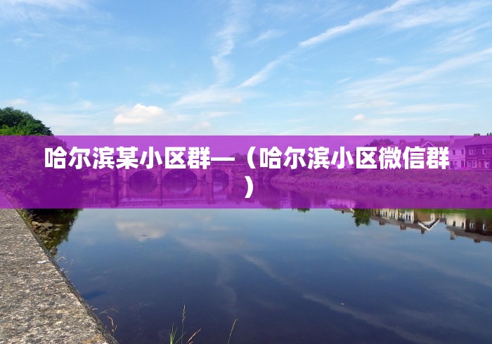 哈尔滨某小区群—（哈尔滨小区微信群）