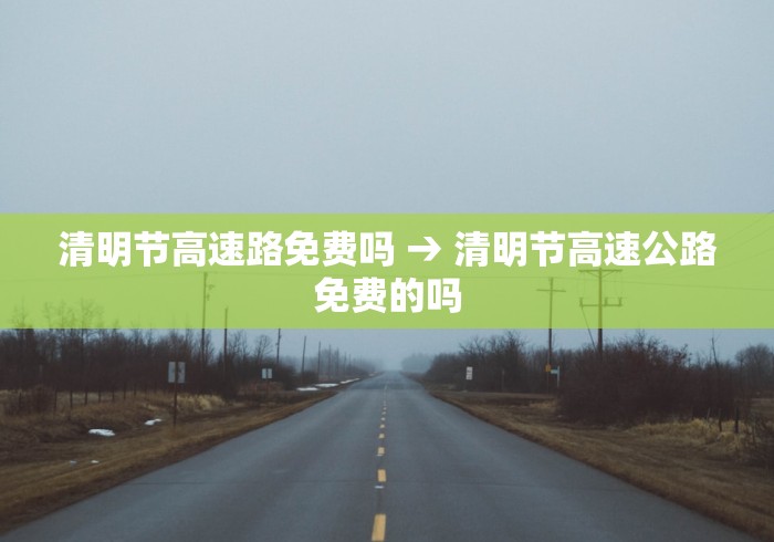 清明节高速路免费吗 → 清明节高速公路免费的吗