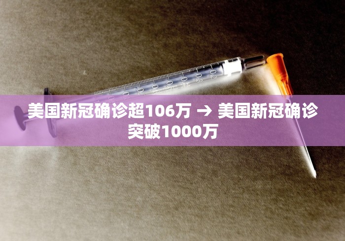 美国新冠确诊超106万 → 美国新冠确诊突破1000万