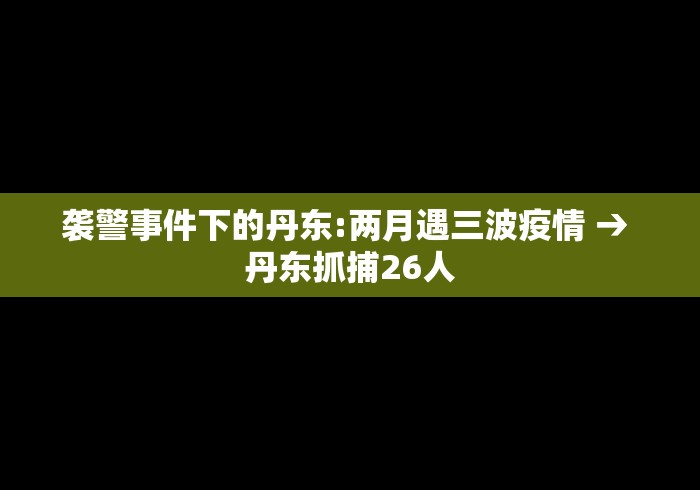 袭警事件下的丹东:两月遇三波疫情 → 丹东抓捕26人